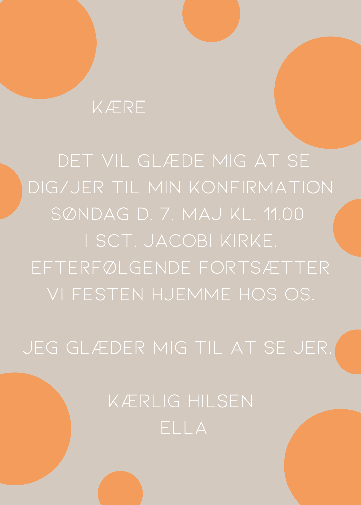 Orange prikker invitation