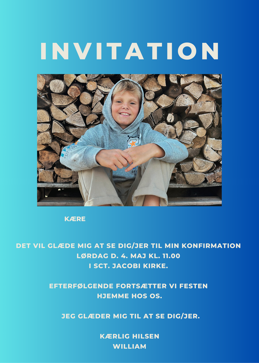 Blå harmoni invitation