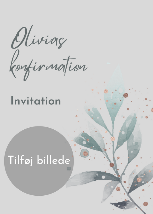 Blåt blad invitation