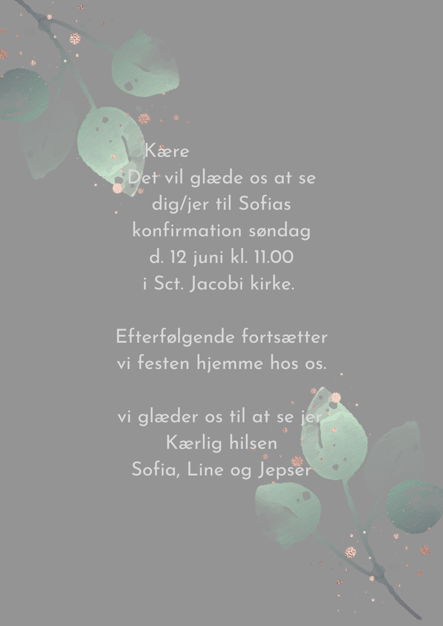 Grønne blade invitation